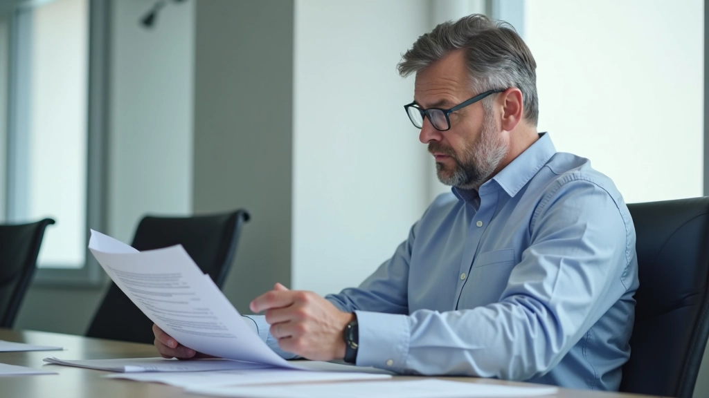 Operations manager reviewing vendor management system