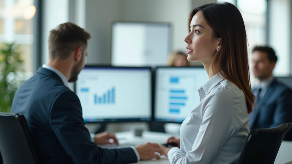 Procurement team reviewing automated payment approval workflow on computer screen in modern office